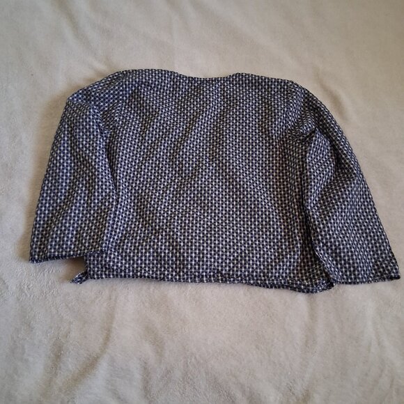 Madewell Women's Size XL Blue White Gingham Textured Cotton Wrap Top - Picture 9 of 11